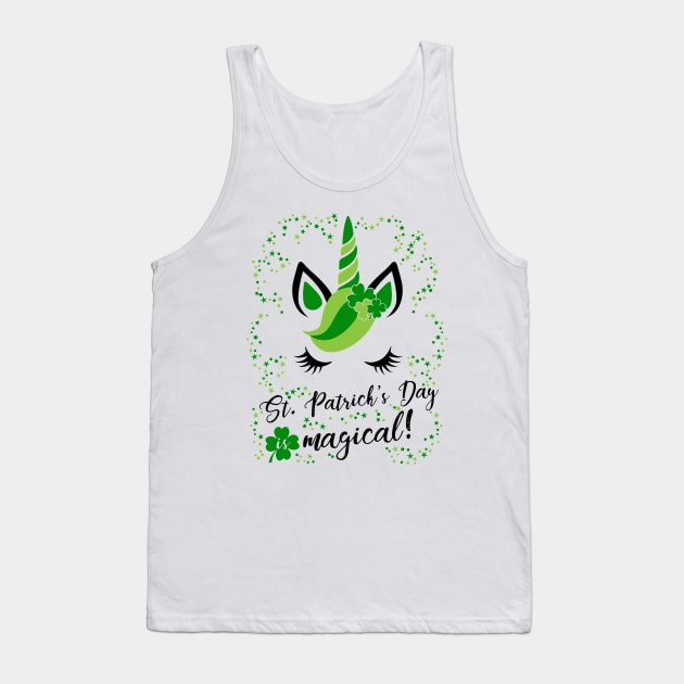 St Patricks day is magical! Cute & Funny Unicorn T Shirt Tank Top by CheesyB